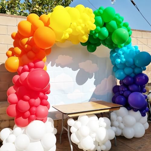Voircoloria 134pcs Rainbow Balloons Garland Arch Kit, 18 12 10 5 Inch - Image 3