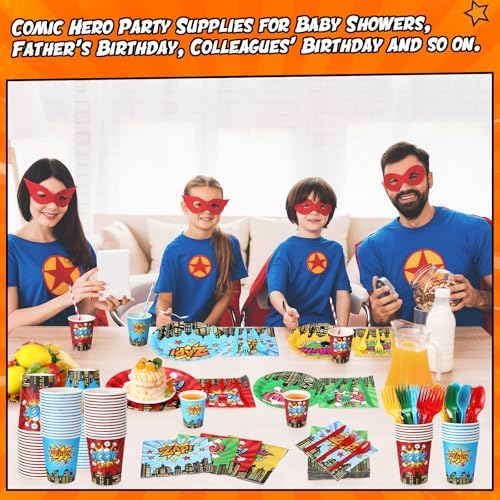 450 Pcs Hero Theme Tableware Set, Serve 50, Colorful - Image 4