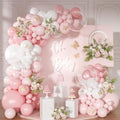 Light Pink Balloon Arch Kit, Baby Pink White Balloon Garland Kit by NUTTYBASH