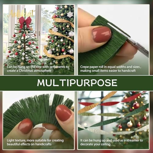 AOBKIAT Christmas Crepe Paper Streamer Party Decorations,5 Rolls - Image 6