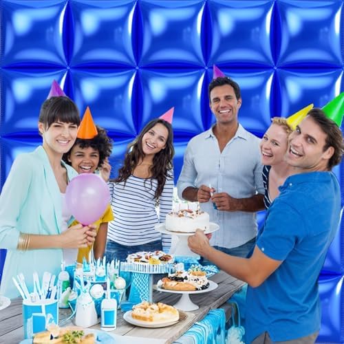 50pcs Navy Blue Foil Balloons Wall Backdrop with 80pcs Dark Blue Balloon Garland Arch Kit, Double Sided Balloon Tunnel for Anniversary New Year Birthday Graduation Ribbon Party Decorations - Image 6