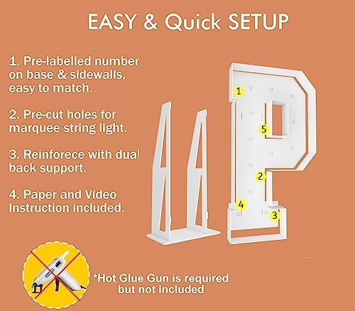 4FT Marquee Letters, Large Light Up Letters P for Prom Party Decor - Image 4