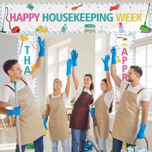 Smoothnovelty 3 Pcs Multicolor Housekeeping Week Banner - Image 2