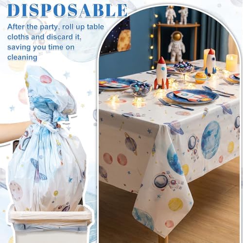 3 Pack First Trip Around The Sun Space Tablecloths, Star Party Table Cover - Image 4