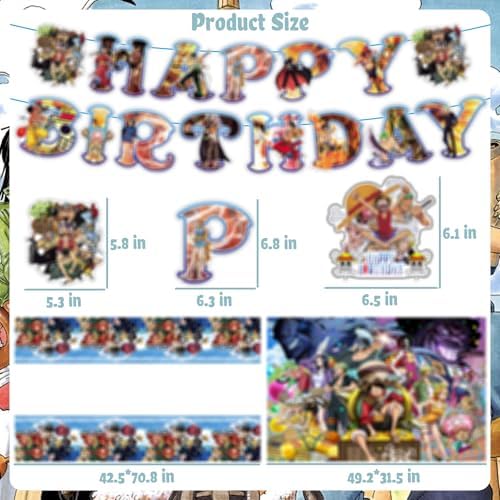 Anime Birthday Decorations for Kids Party Supplies Set - Image 3