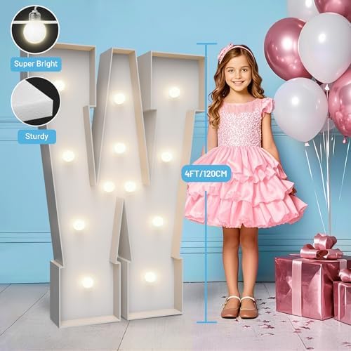 4FT Light Up Marquee Letter W - Large Foam Board Mosaic Kit - Image 3