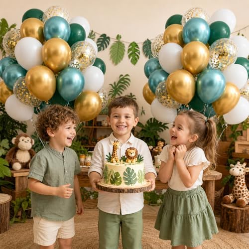 Metallic Green Gold Balloons, 60 Packs 12 Inch Latex Balloons - Image 4