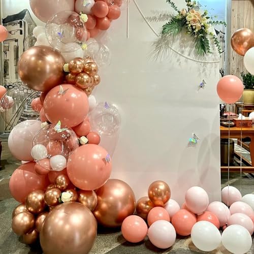 Voircoloria 130pcs Coral Red Balloons Garland Arch Kit, 18 12 10 5 Inch - Image 5