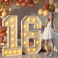 imprsv 16 Marquee Numbers, 4FT Light Up Numbers for 16th Birthday Decor by Letsmakeitimpressive