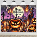 BlissYard Halloween Backdrop Moonlit Cemetery Scene 8x6ft by BlissYard