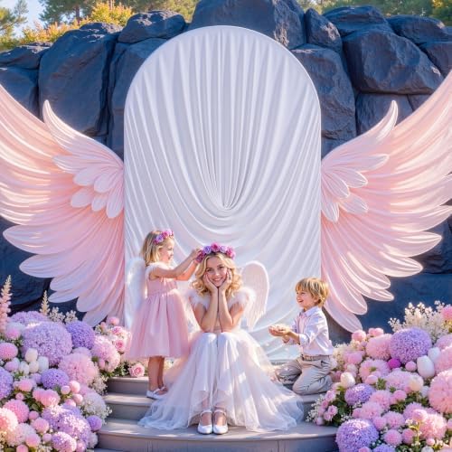 White Draped Arch Cover - 6FT Drape Arch Backdrop Cover - Image 3