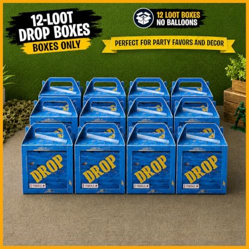 Glittery Garden Game Party Military Supply Loot Drop Box Party Favors. Decoration and Gift Bags, Gaming-Themed Birthday Activities and Party Supplies (12-pack) - Image 2