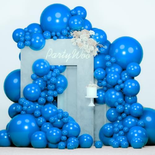 PartyWoo Pearl Blue Balloons 140pcs Sky Blue Balloons Different Sizes by PartyWoo