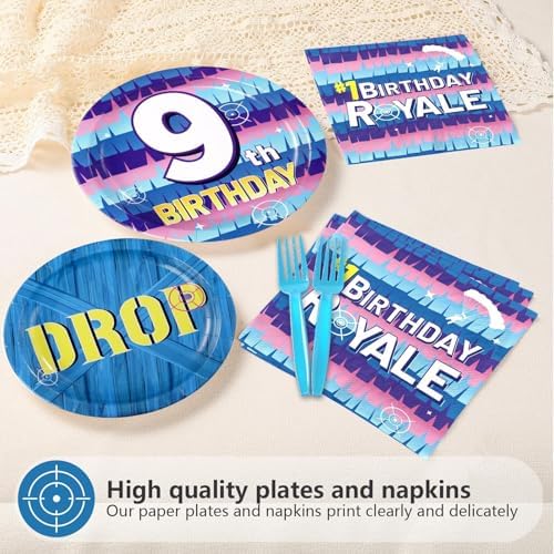 96Pcs 9th Video Game Birthday Party Supplies, Serves 24 - Image 3