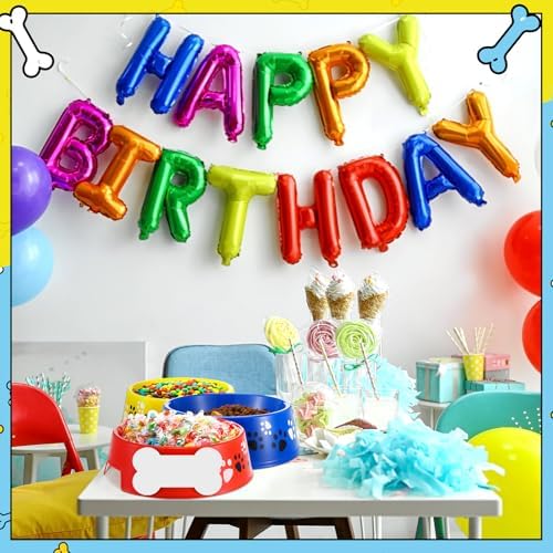 CroBlissful 12 Set Dog Paw Bowl Puppy Birthday Party Decor,Red Blue Yellow - Image 5
