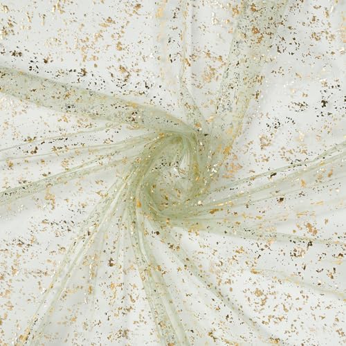 Artoid Mode 3PCS Sage Green Gold Gauze Table Runner 120 Inch 10FT, Glitter Metallic Foil Sheer Dining Wedding Anniversary Holiday Birthday Table Decor for Home Party - Image 5