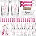 50 Sets Baby Shower Favors Shot Glasses Keychain Gifts, Gender, Pink by Singhoow