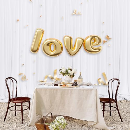 MEETSKY White Backdrop Curtains,Photo Birthday Backdrop,5ft x 7ft,2 Panels - Image 4