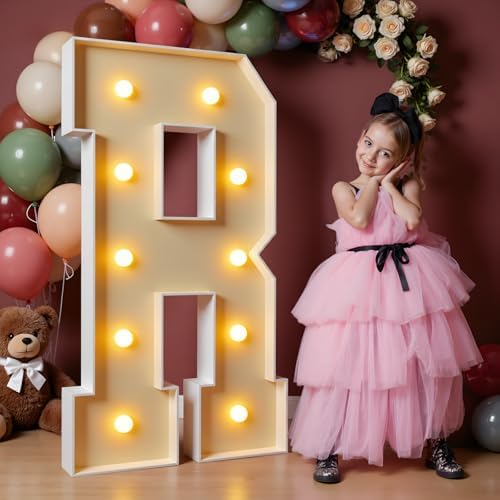 imprsv 4FT Marquee Letters, Large Light Up Letters R Sign for Party Decor by Letsmakeitimpressive
