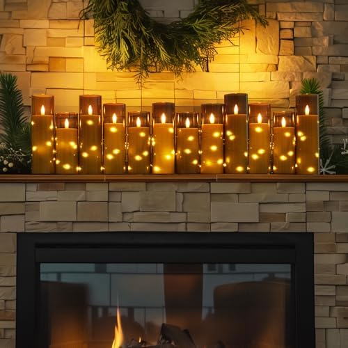 Homemory 12Pcs Flickering Flameless Candles with Remote, LED Pillar Candles - Image 4