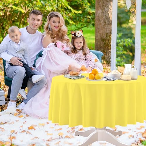 12 Pcs Assorted Color Round Plastic Tablecloths - Image 5
