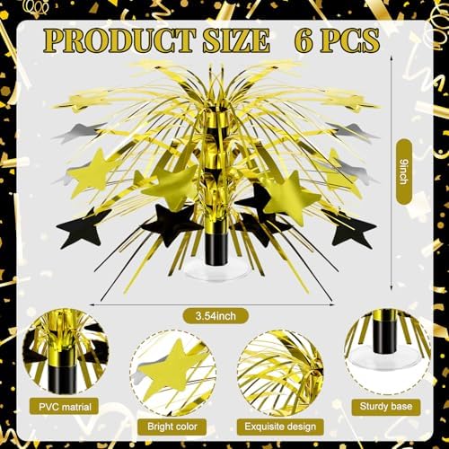 6 Pcs Star Centerpiece, Black and Gold - Image 3