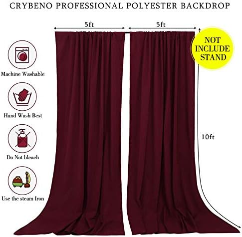 Burgundy Backdrop Curtains 30ftx10ft Christmas Polyester Photo Drapes - Image 4