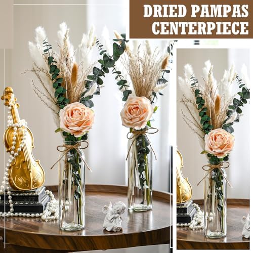 Qinyoung 10 Set Dried Pampas Grass Table Centerpiece for Wedding, Champagne - Image 4