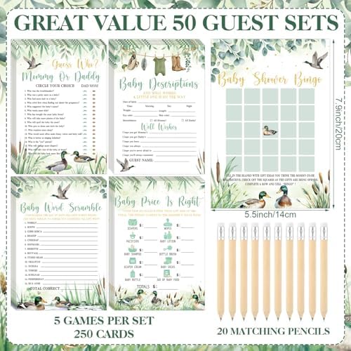 Patelai 321 Pcs Baby Shower Games Supplies, Mallard Duck - Image 2