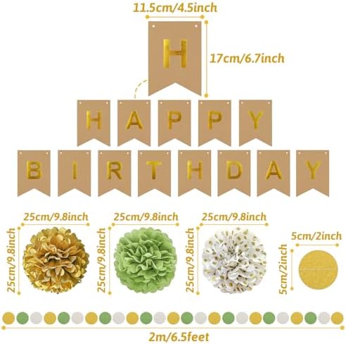 Sage Green Birthday Decorations, Party Decorations with Happy Birthday Banner for Women Boys Girls Dinosaur Safari Olive Green Wild One Birthday Party Supplies - Image 3