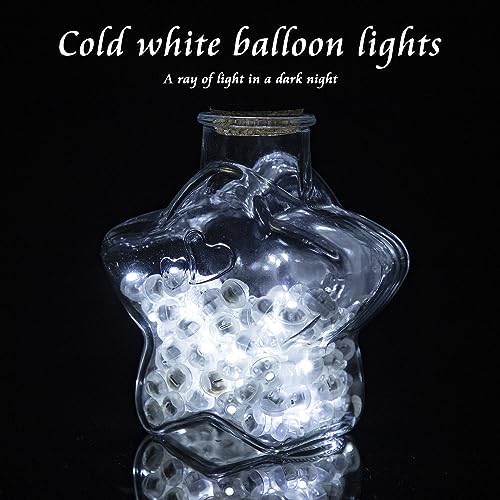 50pcs Balloon Lights Mini LED Lights Round Long Standby Time Ball Lamps for Paper Lantern Birthday Party Christmas Halloween Decoration White Plastic - Image 2