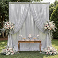 Outpain Thick 20 ft x 10 ft Silver Sequin Backdrop Curtain for Parties, Wrinkle Free Glitter Photo Backdrop Drapes 4 Panels 5x10ft Silver Back Drop Cloth for Wedding Christmas Photography Background by Outpain