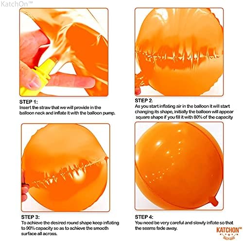 KatchOn, Orange Balloons - 22 Inch, Pack of 6, Metallic Foil Balloons - Image 5
