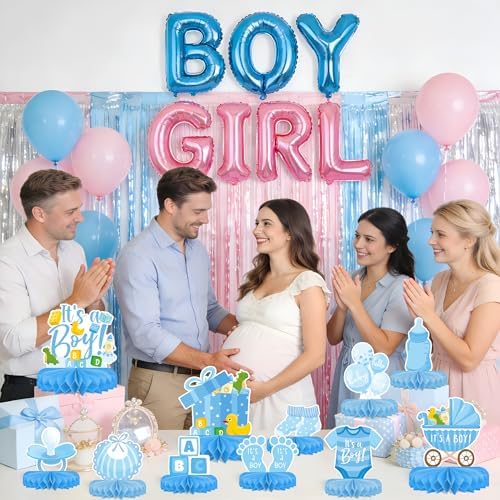 Boy Baby Shower Decorations Set - Kit with blue Honeycomb Centerpiece, Baby Reveal & Themed Table Decor for the Baby Boy Shower Decorations - Image 6