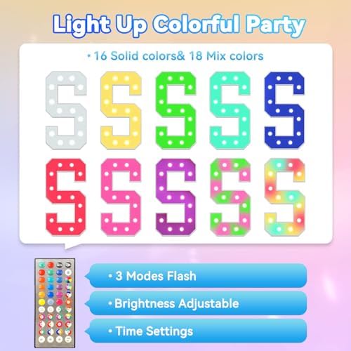Ledido 4FT Marquee Light Up Numbers 13, 34 Colors Changing Marquee Numbers 4 Feet Tall with Remote, Big 13th Birthday Number, Large Lighted Number for Anniversary Graduation Birthday Party Decoration - Image 2