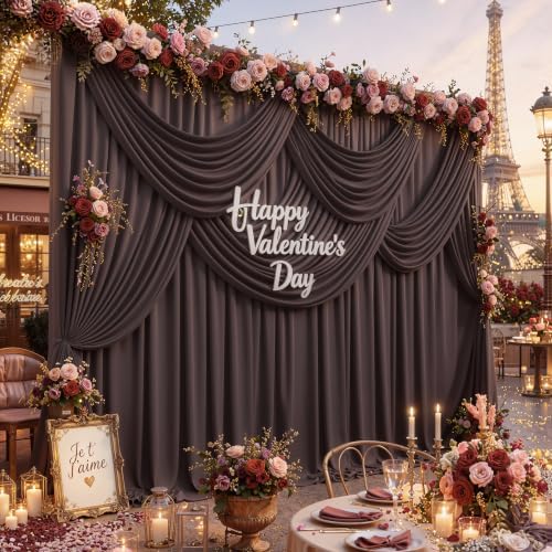 15ft x 10ft Brown Backdrop Curtains, Wrinkle Free Drapes Back Drop Cloth - Image 3