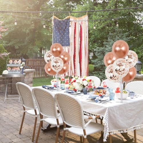 TONIFUL 4 Set Rose Gold Balloons Stand Balloon Centerpiece for Table Decor - Image 6