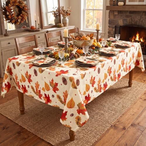 3Pack Fall Plastic Tablecloths, 54 X 108In Autumn Maple Leaves Tablecloth - Image 3