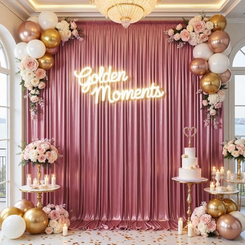 20x10ft Thick Rose Gold Glitter Backdrop Curtain Panels for Parties, Wrinkle Free Sequin Sparking Photo Backdrop Drapes, 4 Panels 5x10ft Shimmer Back Drop Cloth for Wedding Birthday Photography - Image 4