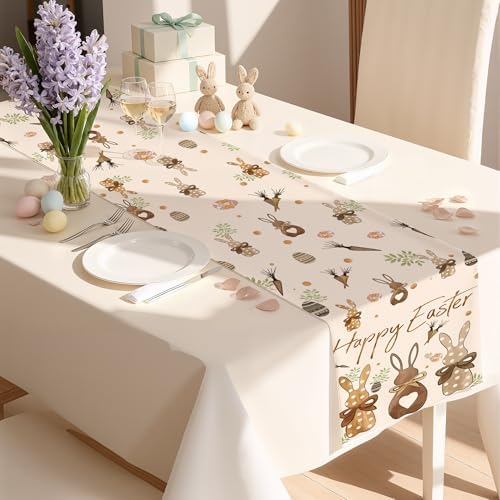 OHOME Easter Decorations - Bunny Egg Table Runner | Easter Party Decorations Favors Supplies for Table Decor Backdrop Banner Indoor Outdoor Home - Image 6