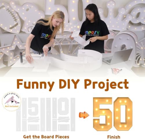 imprsv 50 Marquee Numbers, 3FT Light Up Numbers for 50th Birthday Decor - Image 2