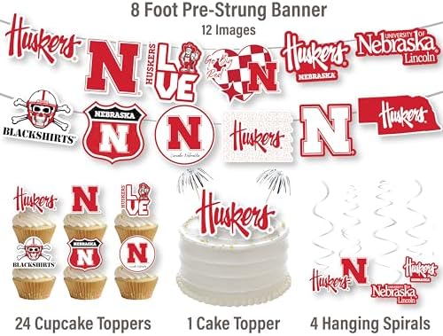 Nebraska Huskers Party Decorations University of Nebraska Graduation 42 Pc - Image 3