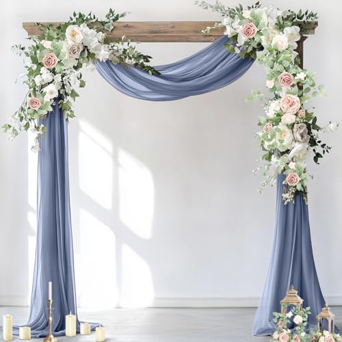 Wedding Arch Draping Fabric Sheer Chiffon Curtain Drape Wedding Party Decor by Socomi