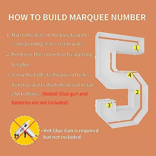 3FT Marquee Numbers, Large Light Up Numbers 5 for 5th Birthday Party Decor - Image 4