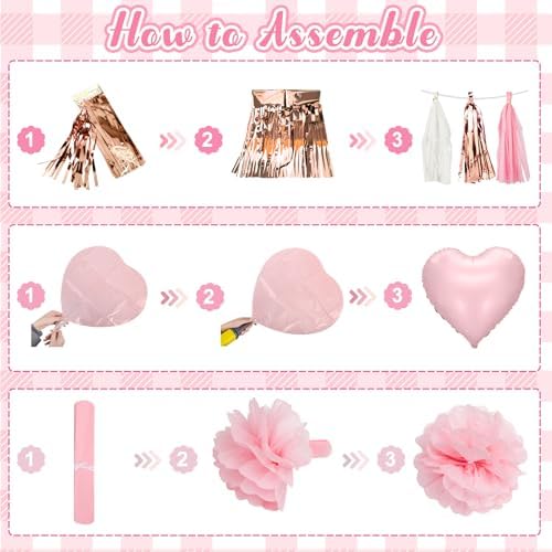 Pink Bow Birthday Party Decorations Coquette Bow Decoration for Women Girls - Image 4