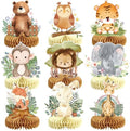 9Pcs Woodland Baby Shower Birthday Decorations Honeycomb Centerpieces, Forest Baby Shower Table Decorations Animals Birthday Party Table Centerpieces Toppers Decor by MOORAY