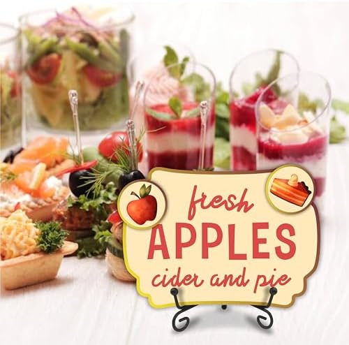 Autumn Apple Pie Wooden Sign - Fresh Apples Cider And Pie Plaque - Farmhouse Thanksgiving Wooden Decoration - Fall Fruit Theme - Red - 5x7 inches - Image 5