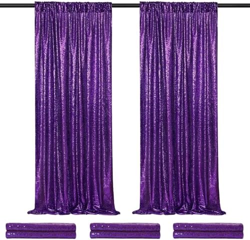 Backdrop Curtain for Halloween Decorations Purple Sequin Curtain by QueenDream