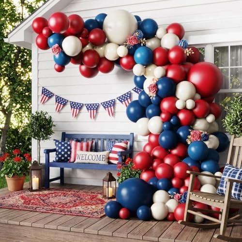 Tesochye Red White and Blue Balloon Arch Kit,Patriotic Balloon Arch Kit - Image 6