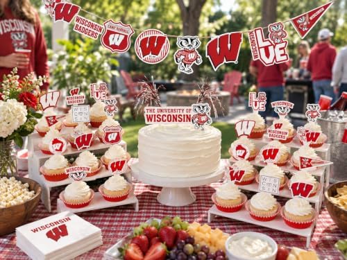 UW Madison Party Supplies Wisconsin Badgers Decorations Graduation 42 Pc - Image 2